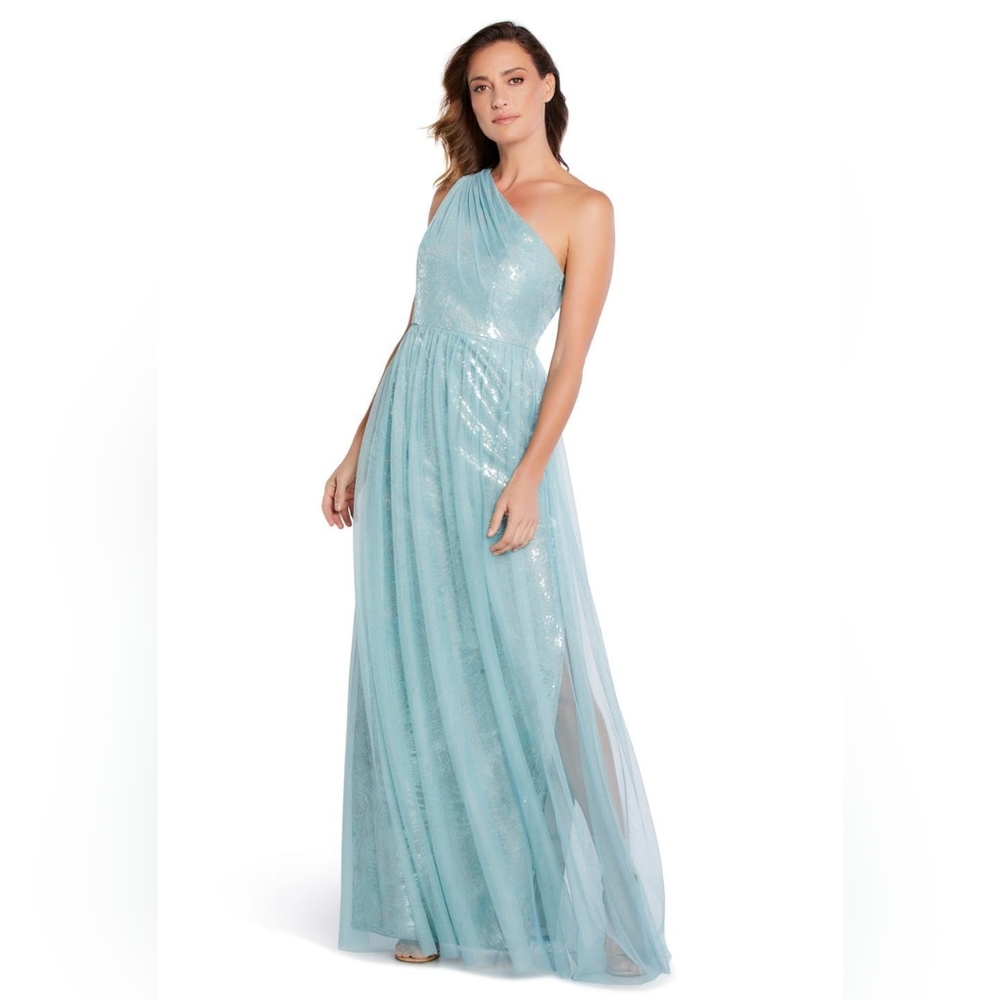 One Shoulder Mesh Gown